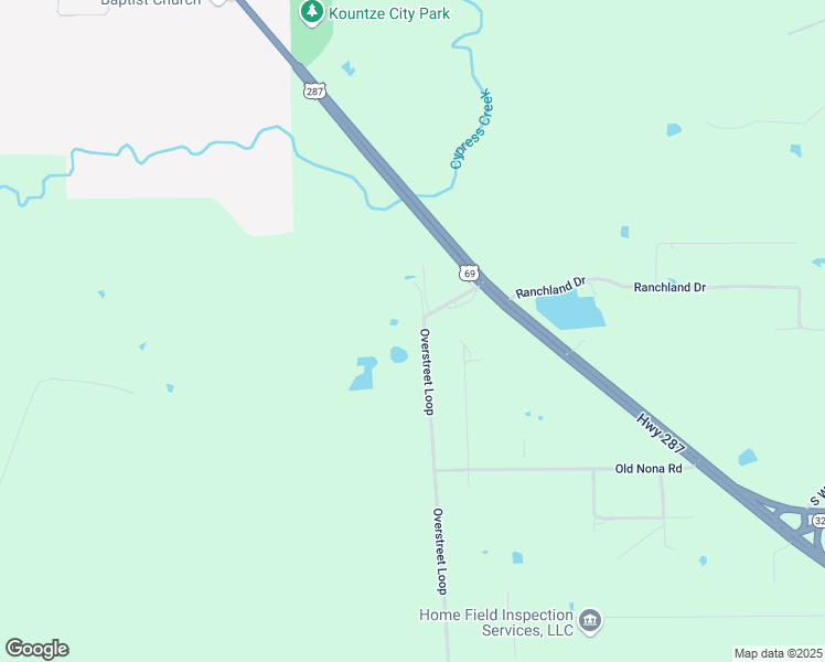 map of restaurants, bars, coffee shops, grocery stores, and more near 1462 Overstreet Loop in Kountze