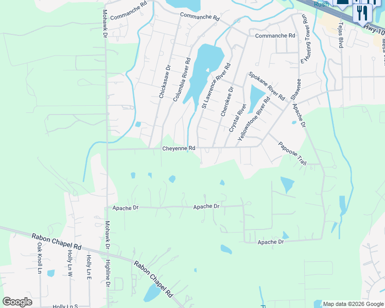 map of restaurants, bars, coffee shops, grocery stores, and more near 606 Cheyenne Road in Montgomery