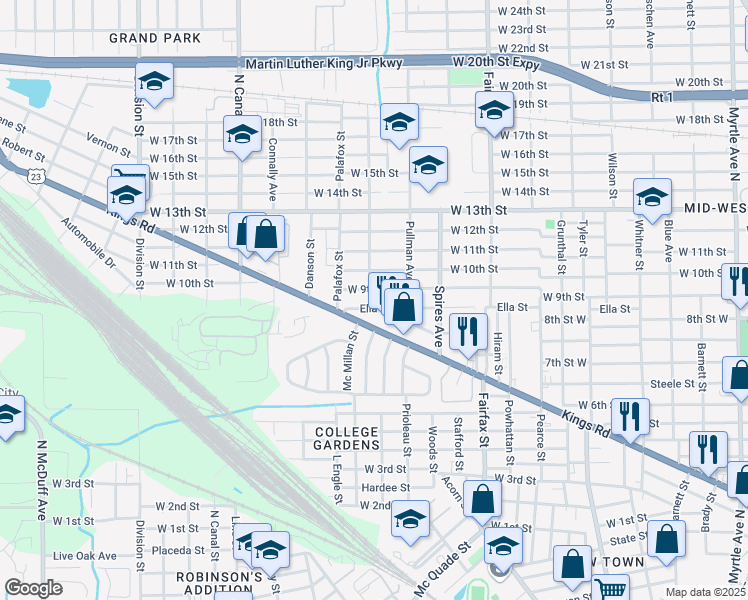 map of restaurants, bars, coffee shops, grocery stores, and more near 1809 Mc Millan Street in Jacksonville
