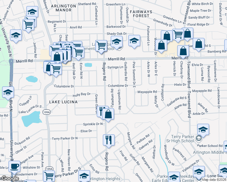 map of restaurants, bars, coffee shops, grocery stores, and more near in Jacksonville