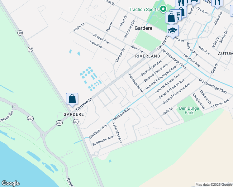map of restaurants, bars, coffee shops, grocery stores, and more near 2715 Amanda Drive in Baton Rouge