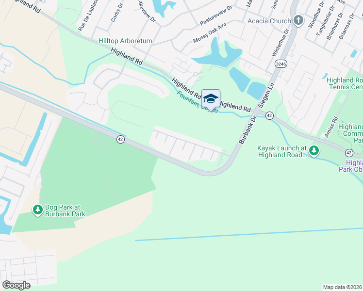 map of restaurants, bars, coffee shops, grocery stores, and more near 526 Warbler Crossing Avenue in Baton Rouge