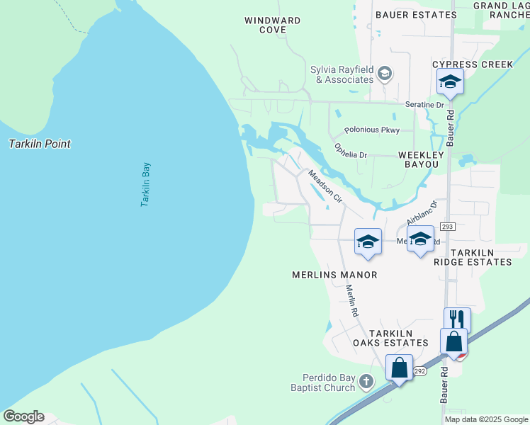 map of restaurants, bars, coffee shops, grocery stores, and more near 100-198 Tarkiln Way in Pensacola