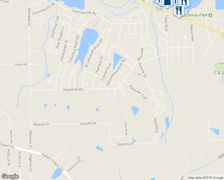 map of restaurants, bars, coffee shops, grocery stores, and more near 1006 Cheyenne Road in Montgomery