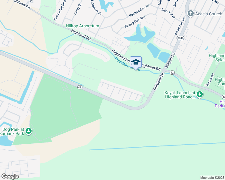 map of restaurants, bars, coffee shops, grocery stores, and more near 526 Warbler Crossing Avenue in Baton Rouge