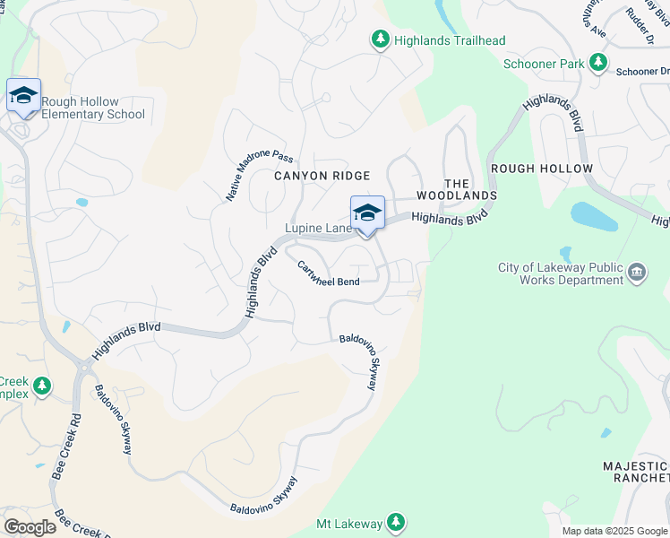 map of restaurants, bars, coffee shops, grocery stores, and more near 210 Cartwheel Bend in Spicewood