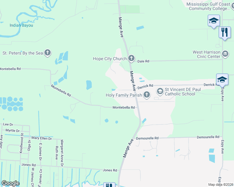 map of restaurants, bars, coffee shops, grocery stores, and more near 22497 Fabrion Dr in Pass Christian