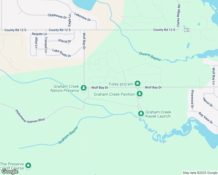 map of restaurants, bars, coffee shops, grocery stores, and more near 22893 Wolf Bay Drive in Foley