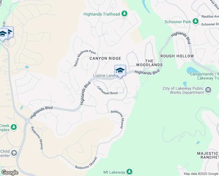 map of restaurants, bars, coffee shops, grocery stores, and more near 210 Cartwheel Bend in Spicewood