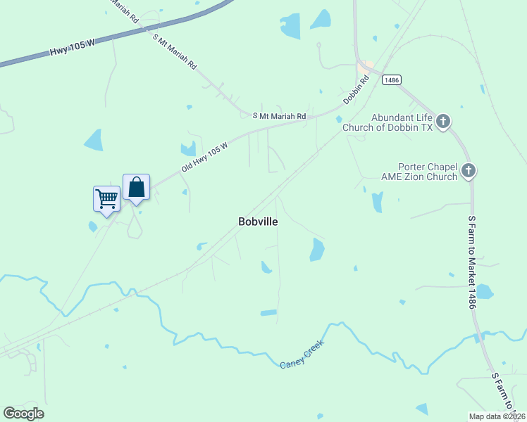 map of restaurants, bars, coffee shops, grocery stores, and more near in Bobville