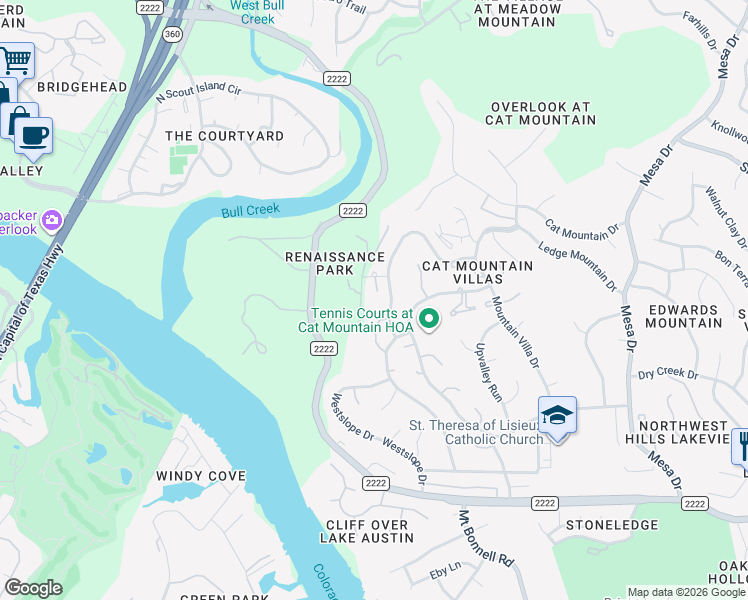 map of restaurants, bars, coffee shops, grocery stores, and more near 4813 Belvedere Street in Austin