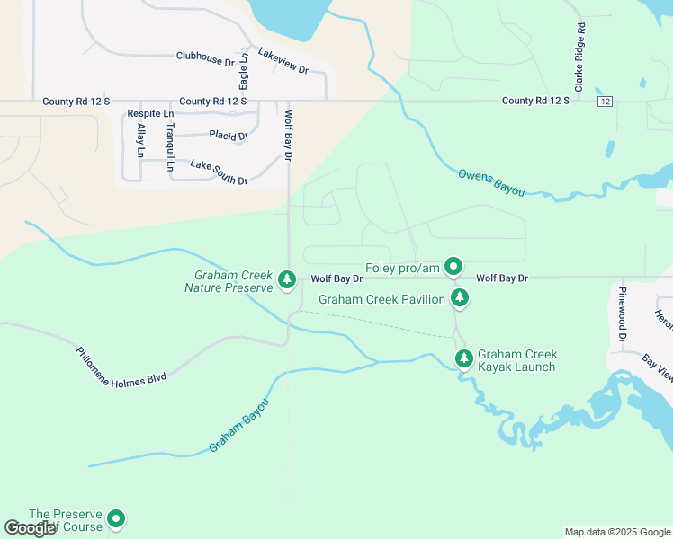 map of restaurants, bars, coffee shops, grocery stores, and more near 23200 Wolf Bay Drive in Foley