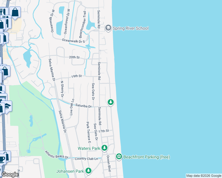 map of restaurants, bars, coffee shops, grocery stores, and more near 1943 Beach Avenue in Atlantic Beach
