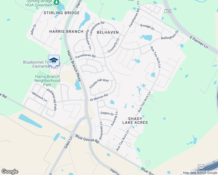 map of restaurants, bars, coffee shops, grocery stores, and more near 6905 Tam Court in Austin