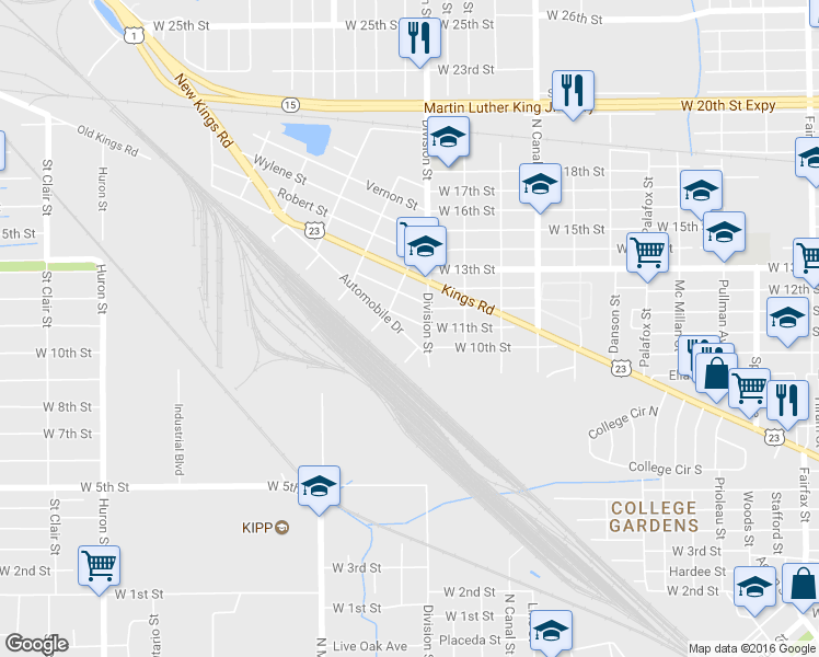 map of restaurants, bars, coffee shops, grocery stores, and more near 2366 Beaumont Street in Jacksonville