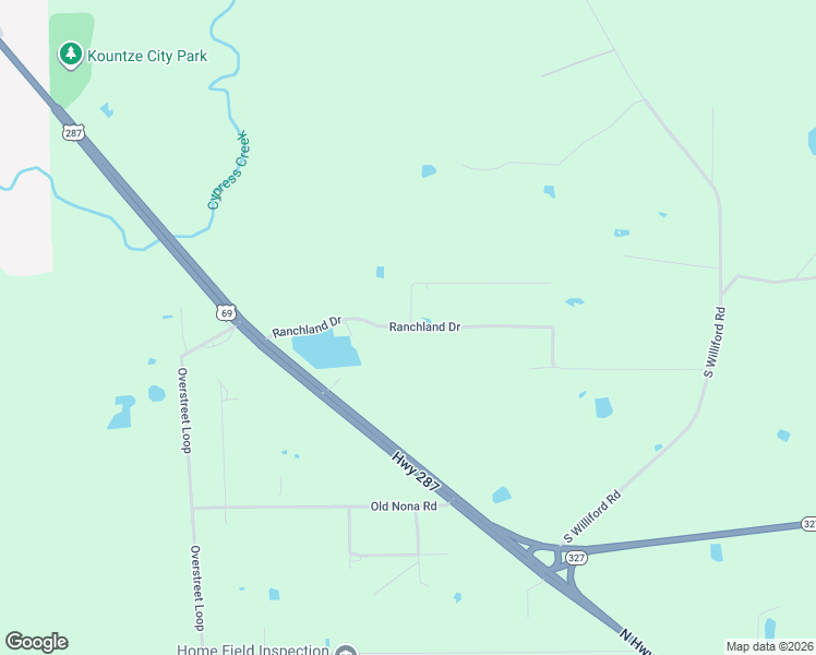 map of restaurants, bars, coffee shops, grocery stores, and more near 2720 Ranchland Drive in Kountze