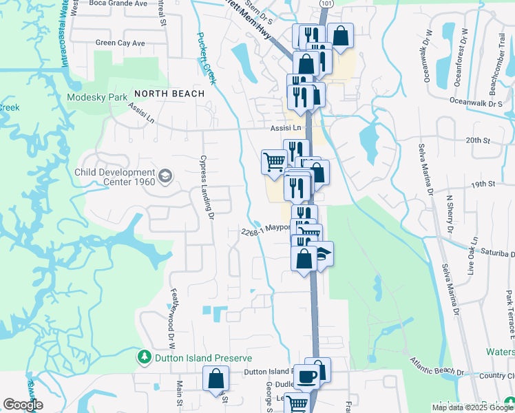 map of restaurants, bars, coffee shops, grocery stores, and more near in Jacksonville