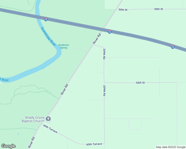 map of restaurants, bars, coffee shops, grocery stores, and more near 5477 209th Road in Live Oak