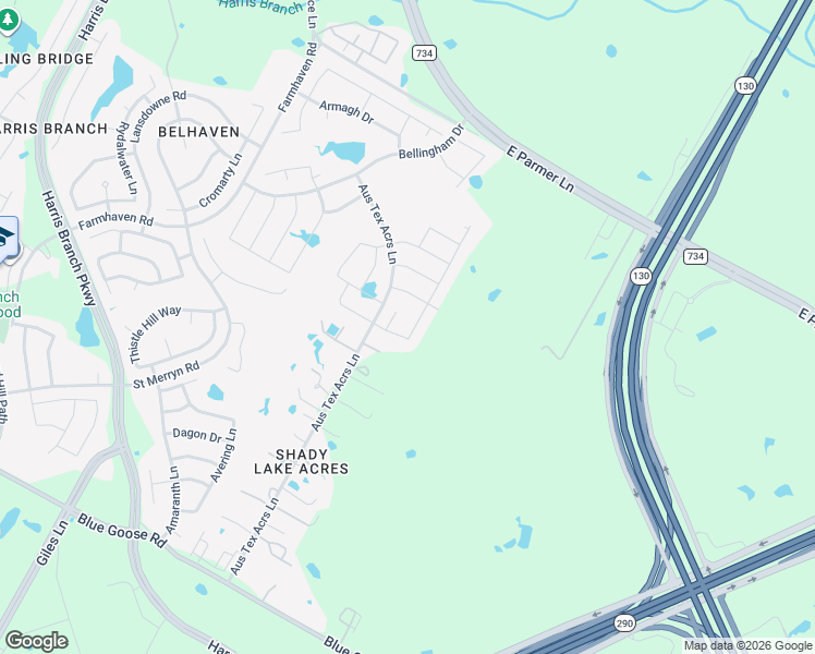 map of restaurants, bars, coffee shops, grocery stores, and more near 11604 Caithness Way in Austin