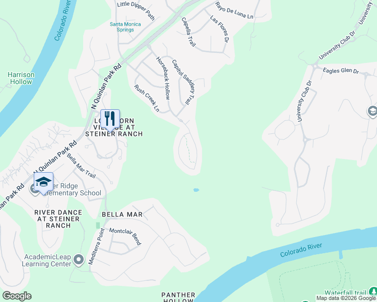map of restaurants, bars, coffee shops, grocery stores, and more near 212 Horseback Hollow in Austin