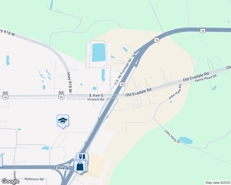 map of restaurants, bars, coffee shops, grocery stores, and more near 1575 U.S. 96 in Silsbee
