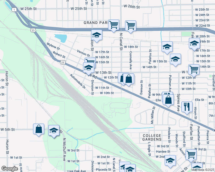 map of restaurants, bars, coffee shops, grocery stores, and more near 2262 West 11th Street in Jacksonville