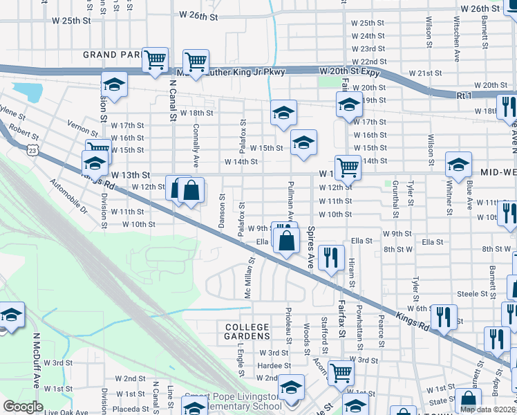 map of restaurants, bars, coffee shops, grocery stores, and more near 2016 Mc Millan Street in Jacksonville