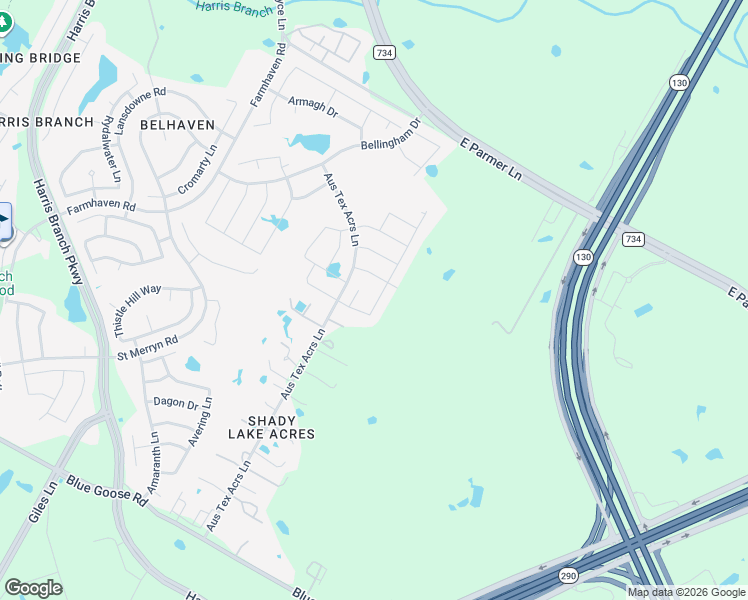 map of restaurants, bars, coffee shops, grocery stores, and more near 11604 Caithness Way in Austin