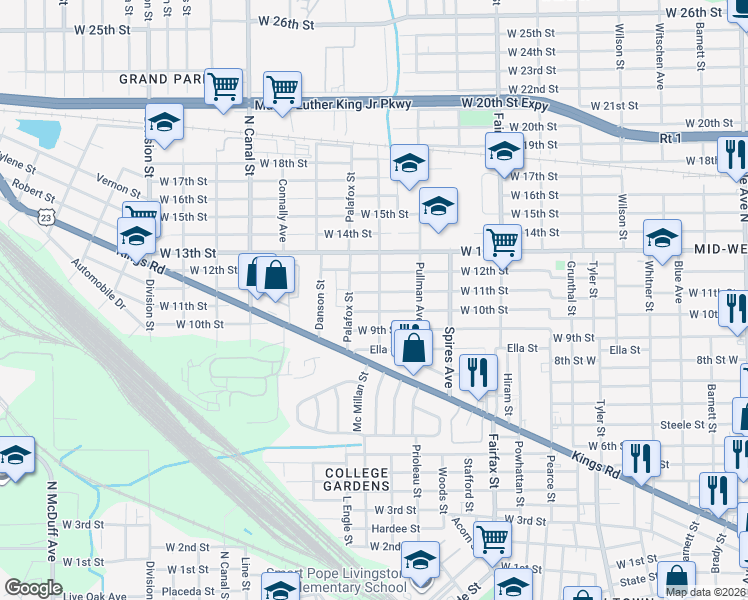 map of restaurants, bars, coffee shops, grocery stores, and more near 2016 Mc Millan Street in Jacksonville