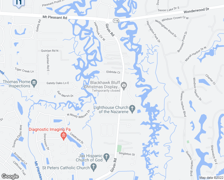 map of restaurants, bars, coffee shops, grocery stores, and more near 13102 Yamasi Trail in Jacksonville