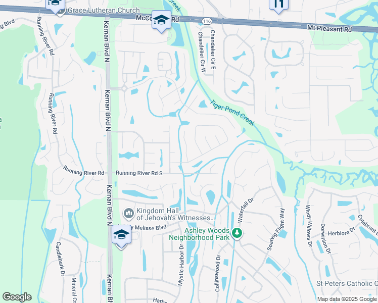 map of restaurants, bars, coffee shops, grocery stores, and more near 1601 Trotters Bend Trail in Jacksonville