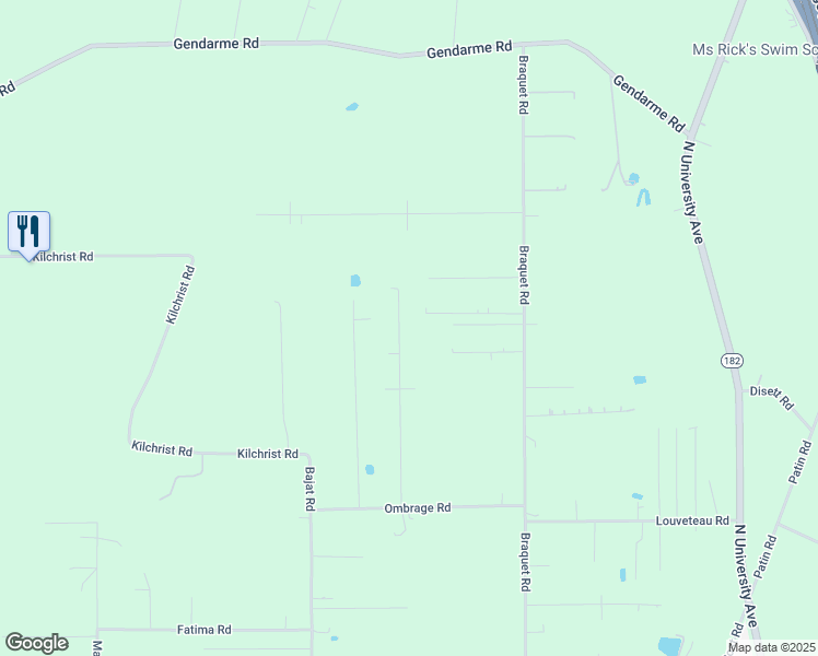 map of restaurants, bars, coffee shops, grocery stores, and more near 214 Dayna Drive in Carencro