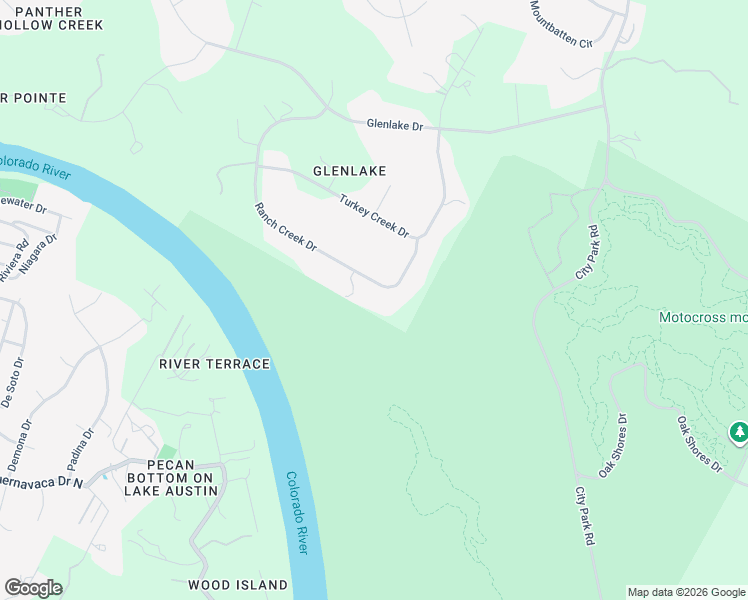 map of restaurants, bars, coffee shops, grocery stores, and more near 3622 Ranch Creek Drive in Austin
