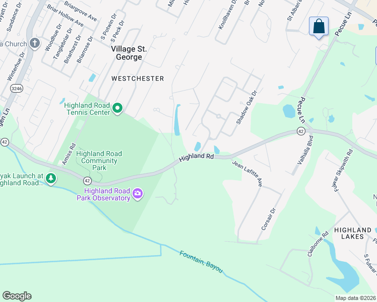 map of restaurants, bars, coffee shops, grocery stores, and more near 14551 Highland Road in Baton Rouge