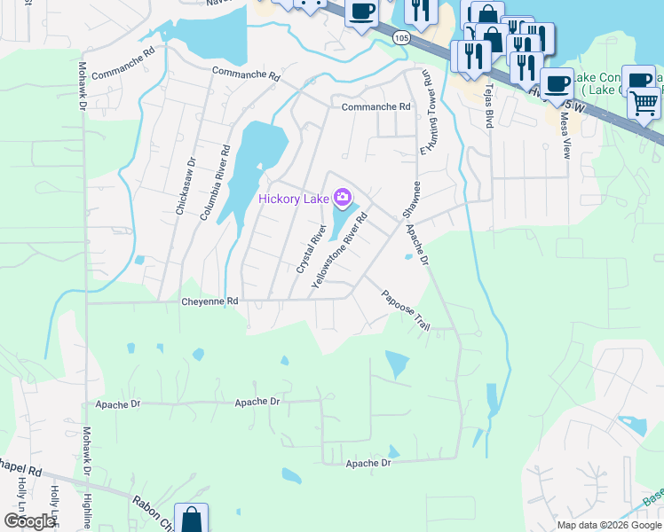 map of restaurants, bars, coffee shops, grocery stores, and more near 1107 Yellowstone River Road in Montgomery