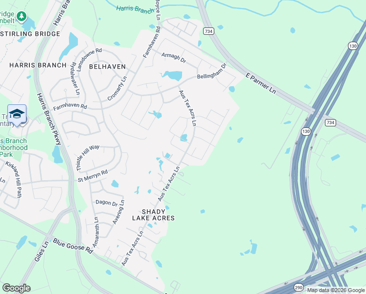map of restaurants, bars, coffee shops, grocery stores, and more near 11601 Connaught Cove in Manor