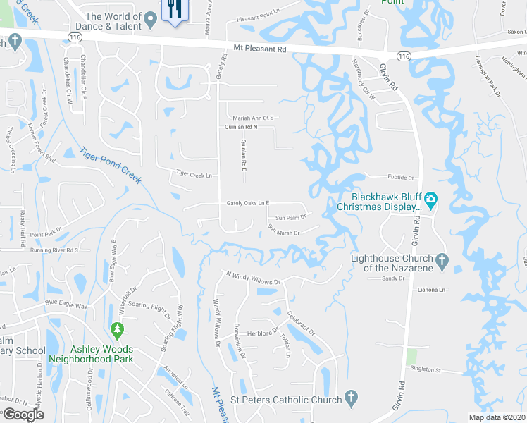 map of restaurants, bars, coffee shops, grocery stores, and more near 1356 Sun Marsh Drive in Jacksonville