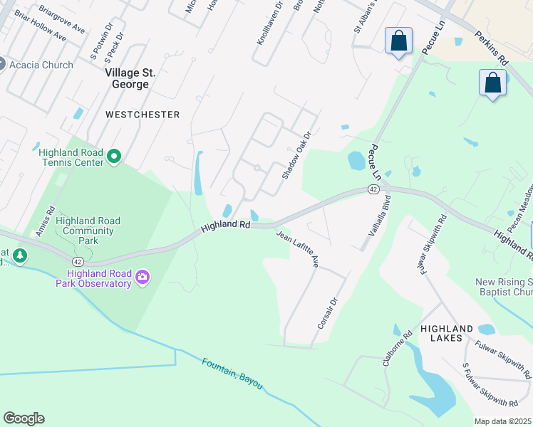 map of restaurants, bars, coffee shops, grocery stores, and more near 14747 Highland Road in Baton Rouge