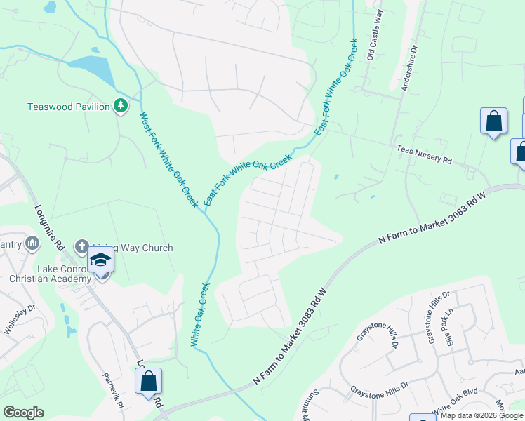 map of restaurants, bars, coffee shops, grocery stores, and more near 2923 August Mist Court in Conroe