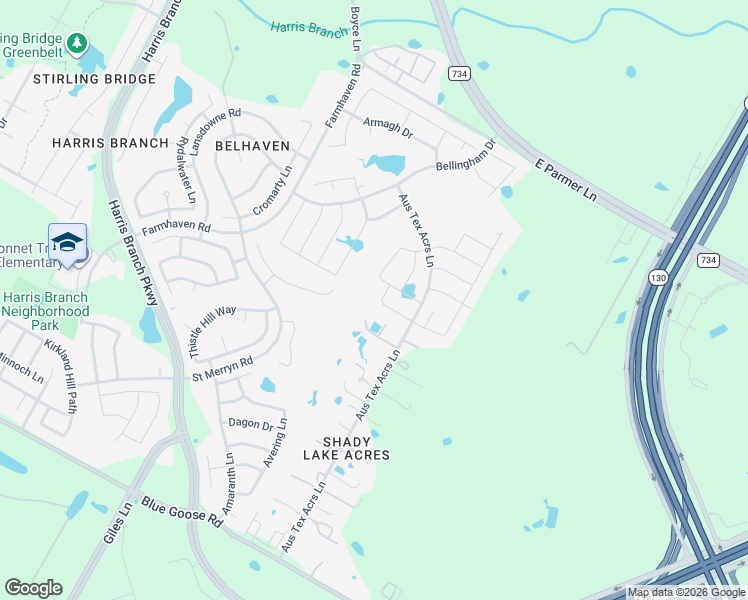 map of restaurants, bars, coffee shops, grocery stores, and more near 7309 Sligo Drive in Austin