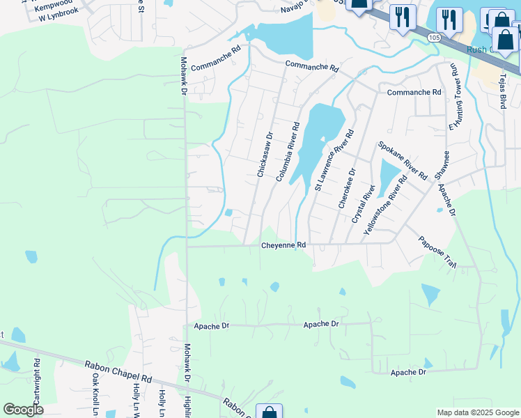 map of restaurants, bars, coffee shops, grocery stores, and more near 1024 Columbia River Road in Montgomery
