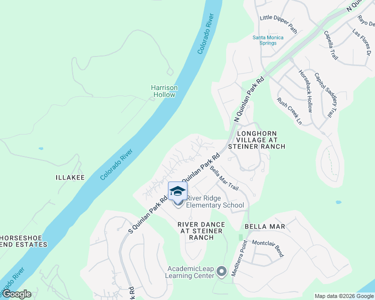 map of restaurants, bars, coffee shops, grocery stores, and more near 116 Dawn River Cove in Austin