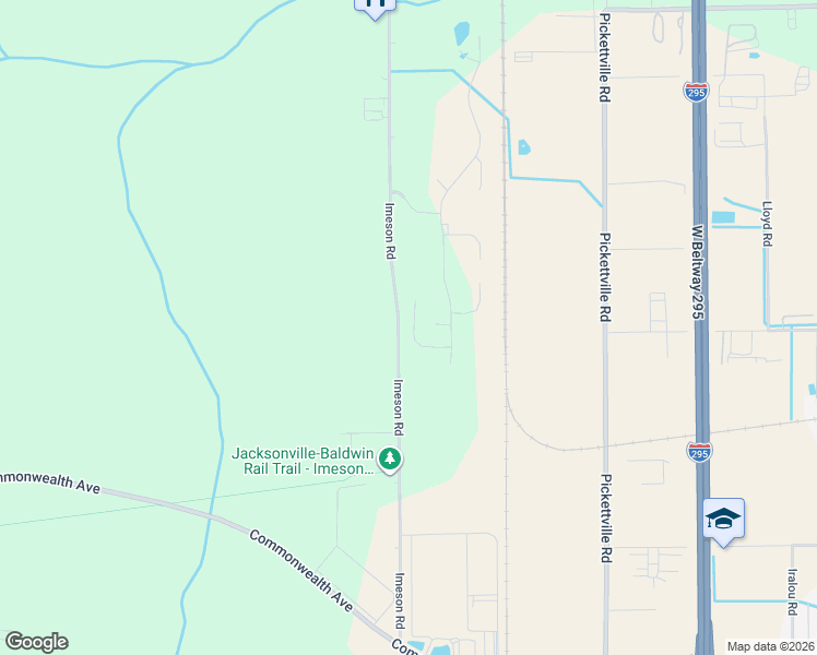 map of restaurants, bars, coffee shops, grocery stores, and more near 2066 Nottoway Woods Lane in Jacksonville