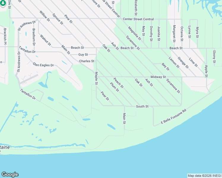 map of restaurants, bars, coffee shops, grocery stores, and more near 612 Main Street in Ocean Springs