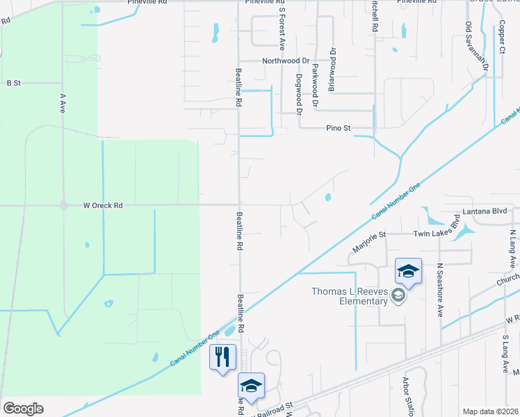 map of restaurants, bars, coffee shops, grocery stores, and more near 20582 Johnson Rd in Long Beach