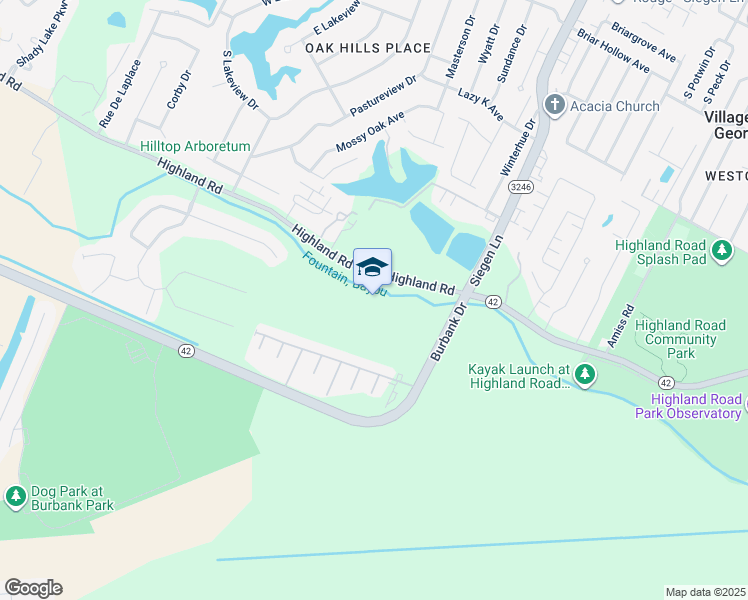 map of restaurants, bars, coffee shops, grocery stores, and more near in Baton Rouge