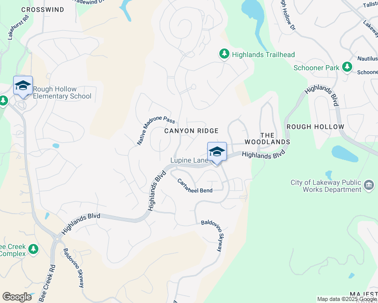 map of restaurants, bars, coffee shops, grocery stores, and more near 103 Grant Cannon Lane in Spicewood