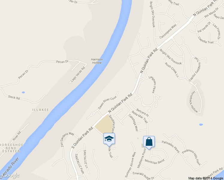 map of restaurants, bars, coffee shops, grocery stores, and more near 116 Dawn River Cove in Austin