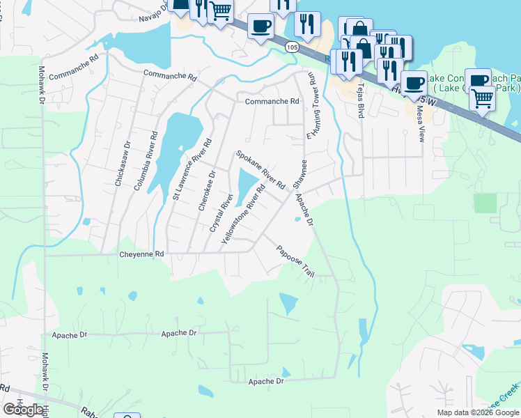 map of restaurants, bars, coffee shops, grocery stores, and more near 1004 Canadian River Circle in Montgomery