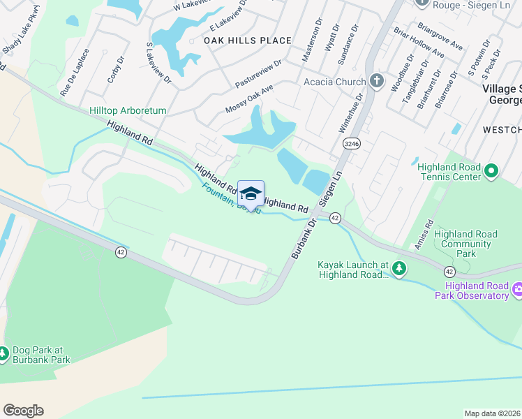 map of restaurants, bars, coffee shops, grocery stores, and more near in Baton Rouge